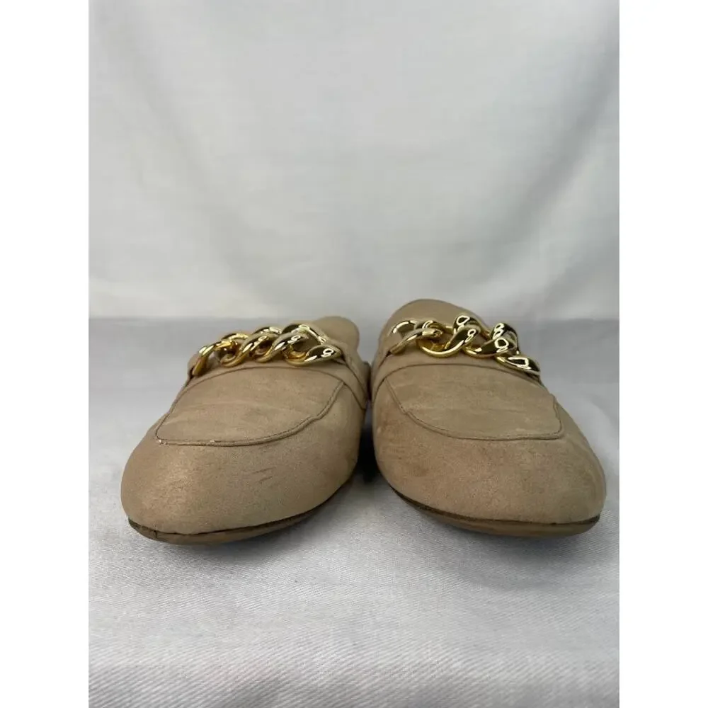 Faux Suede‎ Loafers Womens 10 Slip on Camel Tan Dress Shoes Penny Loafer Flats